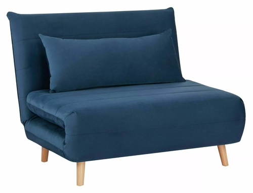 CentrMebel | Кресло для отдыха раскладное бархатное Spike Velvet (голубой) 1